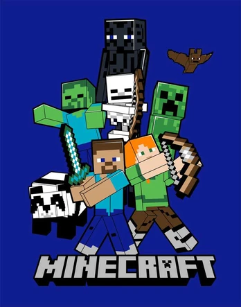 Vaikiškas pledas Minecraft, 110x140 cm