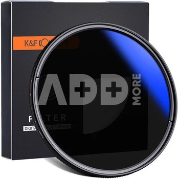 K&F Concept K&F 58MM KV34 Slim Variable/Fader NDX, ND2~ND400, Blue Coated