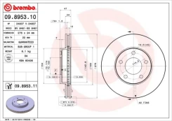 Stabdžių diskas BREMBO 09.8953.11 kaina