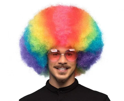 Spalvinga Klouno Perukas Afro Vakarėliui
