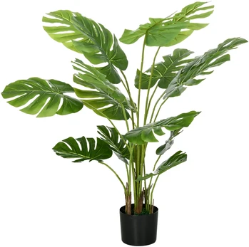 Aosom Dirbtinis monstera deliciosa augalas, žalias, 120 cm