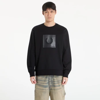 FRED PERRY Box Graphic Sweatshirt Black/ Anchorgrey - Dydis M (M2425 U73 Džemperiai)