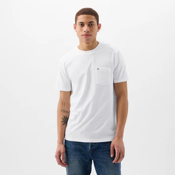 GAP Pocket Micro Logo Tee Optic White V6 - Dydis S (857901-04 Marškinėliai)