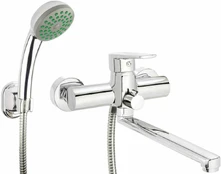 Wall-mounted washbasin and bath mixer with shower set kaina