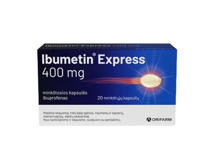 IBUMETIN EXPRESS 400 mg kapsulės, N20