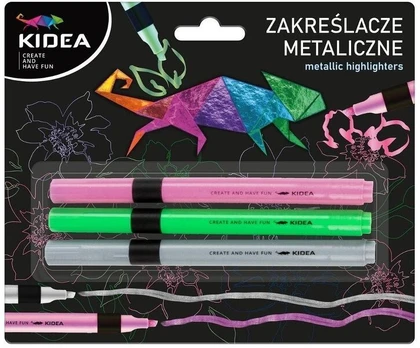 Metaliniai žymekliai Kidea, 3 spalvos