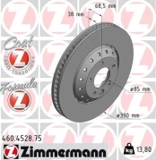 Stabdžių diskas ZIMMERMANN 460.4528.75 kaina