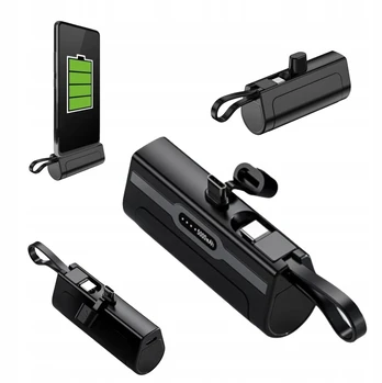 Powerbank Powerneed 5000mah su integruotais Usb-c, nešiojamas
