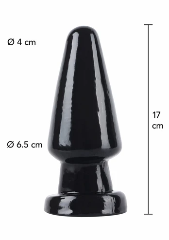 HIDDEN DESIRE Extreme Cone Head Large 17 cm Intimate Plug Black