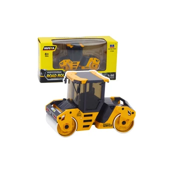 Road Roller Metal Construction Vehicle Huina Yellow 1:50