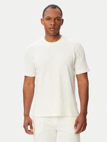 BOSS Marškinėliai Structure T-Shirt 50540567 Kreminė Regular Fit