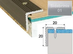 Profilis Effector A35 laiptams | sidabrinis 270 cm 20x20 mm