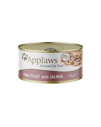APPLAWS Cat Tin Tuno filė su lašiša sultinyje 72 x 156 g
