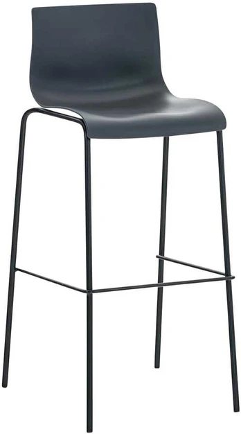 Baro kėdė 'Hover' plastikinis 4 kojų rėmas pilka, juoda
