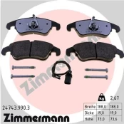 Stabdžių trinkelių rinkinys, diskinis stabdys ZIMMERMANN 24743.990.3 kaina