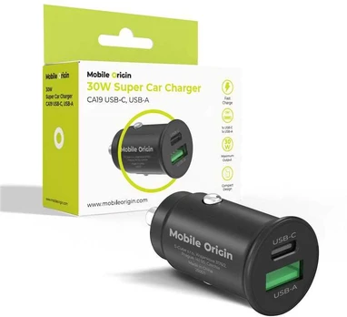 Mobile Origin 30W Super Car Charger CA19 - USB-C, USB-A