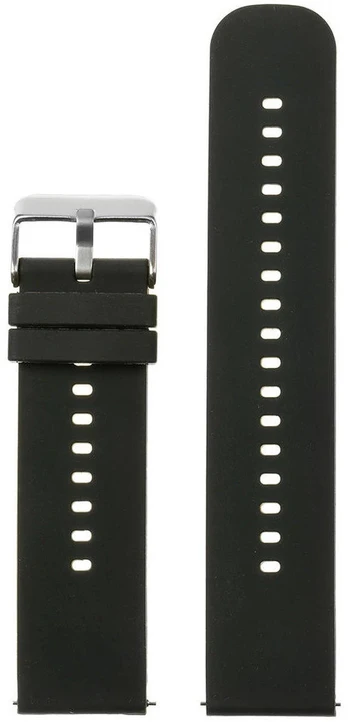 Pacific U27 rubber watch strap - juodas/sidabrinis - 20mm