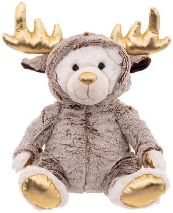 Bear Kalėdinis kimštas žaislas, meškiukas persirengęs elniu, 28 cm