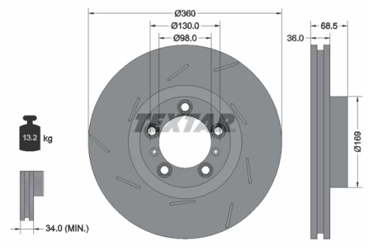 TEXTAR 92213905 Brake Disc