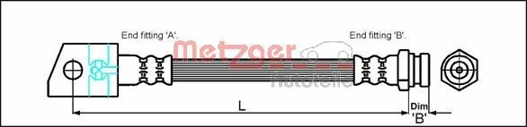 Stabdžių žarnelė METZGER 4114749