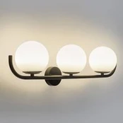 "Forlight" sieninis šviestuvas "Sfera Triple", juodas, stiklas, plotis 58 cm