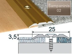 Profilis Effector A12 sujungimo | šampaninis 270 cm 25x2 mm