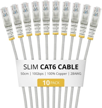 StarTech 50 cm pilkas plonas CAT6 kabelių rinkinys (N6PAT50CMGRS10PK)