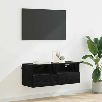 TV sieninė spintelė Juodas ąžuolas 80 x 30 x 30 cm