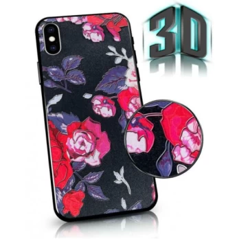 Mocco Flowers Back Case 3D for Apple Iphone 7 / 8 Black