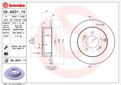 Stabdžių diskas BREMBO 08.A631.11 kaina