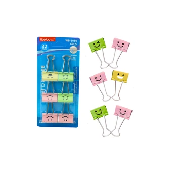 Lean Set of Colorful Smiley Face Paper Clips 6 pcs 32mm