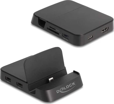 DELOCK Išmanusis telefonas Dockingstation 4K mit integrierter Halt.