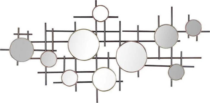 Beliani Sieninis veidrodis IBOS 113 cm 55 cm metalinis juodas