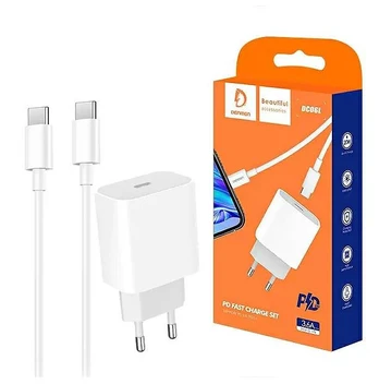 MAIN CHARGER 3A + CABLE TYP-C to TYP-C WHITE 20Watt 3600mAh USB DC06 POWER DELIVERY