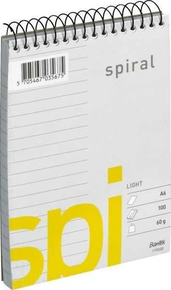 Bantex LIGHT SPI SPIRALBLOK A6 w linijos