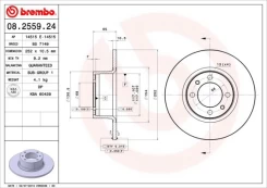 Stabdžių diskas BREMBO 08.2559.24 kaina