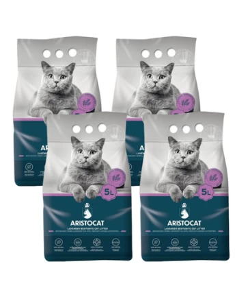 ARISTOCAT Bentonite Plus levandų bentonito kraikas 20 l (4 x 5 l)