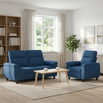 Sofa Sofos komplektas 2 vnt. Mėlyna Audinys