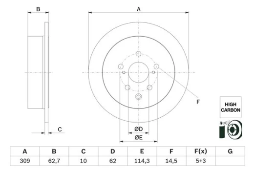 BOSCH 0 986 479 G61 Brake Disc