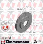 Stabdžių diskas ZIMMERMANN 400.3602.20 kaina