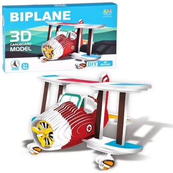 3D kartoninė dėlionė – lėktuvas "Biplane", 62 d.