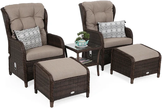 Lauko baldų komplektas Sofia, Brown Mat / Brown Melange