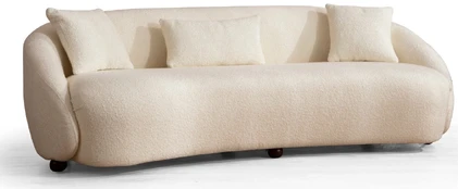 Trivietė sofa Napoli Cream Bouclette Kremas kaina