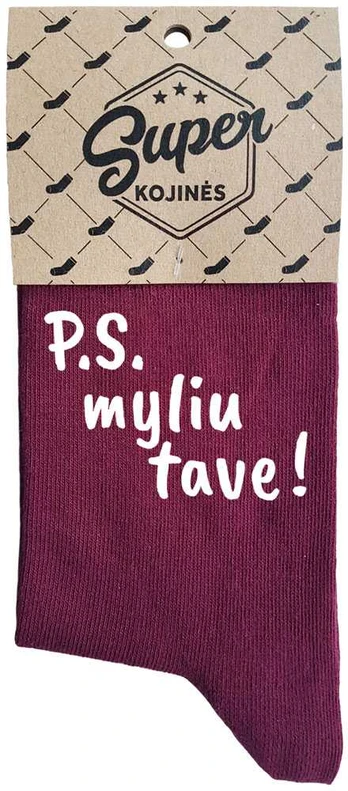 Moteriškos kojinės "P.S. myliu tave!"