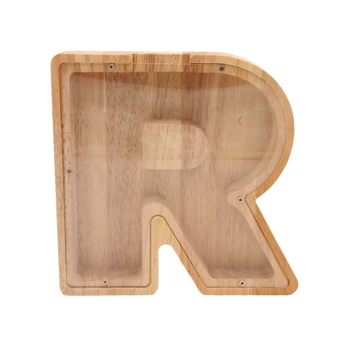 Medinė taupyklė "Raidė-R", 18 cm