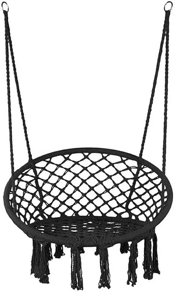 Pakabinamas pintas krėslas „Fėja“ 60 cm, juodas