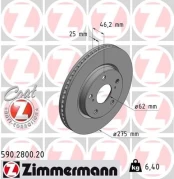 Stabdžių diskas ZIMMERMANN 590.2800.20 kaina