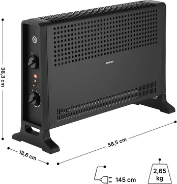 Šildytuvas Sencor Konwektor SCF 2022BK 2000W (41027181)