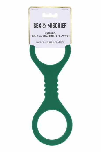 SPORTSHEETS Indica Small Silicone Cuffs Emerald Green Flexible Design