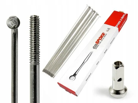 Cnspoke Dviračio Stiprintuvas 2mm x 304mm, Sidabrinis, 18 vnt. + Nipliai